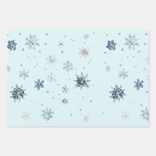 Christmas Light Blue Snowflakes Deer Coconut   Inpakpapier Vel (Voorkant)
