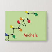 Christmas Light Bulb String met Naam Gepersonalise Button (Voorkant)