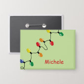 Christmas Light Bulb String met Naam Gepersonalise Button (Voorkant / Achterkant)
