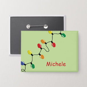 Christmas Light Bulb String met Naam Gepersonalise Button