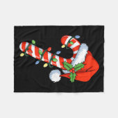 Christmas Light Candy Cane Santa Xmas Kids Toddler Fleece Deken (Voorkant (Horizontaal))