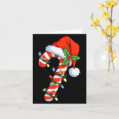 Christmas Light Candy Cane Santa Xmas Kids Toddler Kaart (Gele Bloem)