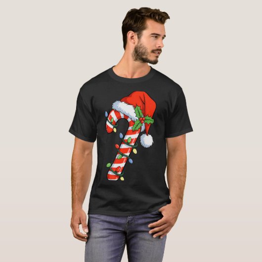 Christmas Light Candy Cane Santa Xmas Kids Toddler T-shirt (Voorkant volledig)