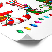 Christmas Light Family Matching Pajamas Softball E Poster (Hoek)