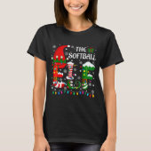 Christmas Light Family Matching Pajamas Softball E T-shirt (Voorkant)
