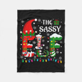 Christmas Light Family Matching Pajamas Sy Elf Xma Fleece Deken (Voorkant)