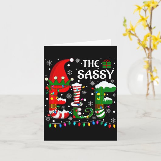 Christmas Light Family Matching Pajamas Sy Elf Xma Kaart (Gele Bloem)