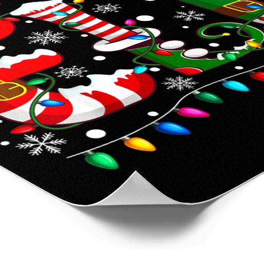 Christmas Light Family Matching Pajamas Sy Elf Xma Poster (Hoek)