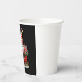 Christmas Light Gnome Santa Claus Riding Sleigh Hi Papieren Bekers (Links)