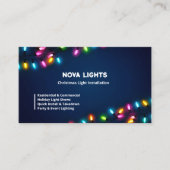 🦌 Christmas Light Holiday Lighting Custom QR Visitekaartje (Voorkant)