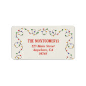 Christmas Light Strand Return Address Etiket (Voorkant)