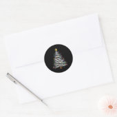 Christmas Light Tree Holiday Ronde Sticker (Envelop)