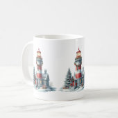 Christmas Lighthouse Coffee Mok (Voorkant links)