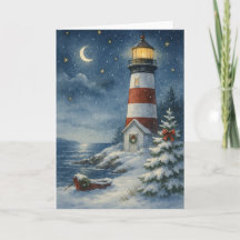 Christmas Lighthouse Kaart