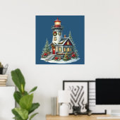 Christmas Lighthouse Poster (Thuiskantoor)