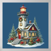 Christmas Lighthouse Poster (Voorkant)