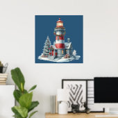 Christmas Lighthouse Poster (Thuiskantoor)