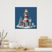 Christmas Lighthouse Poster (Keuken)
