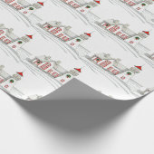 CHRISTMAS LIGHTHOUSE WRAPPING PAPER CADEAUPAPIER (Hoek)