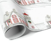CHRISTMAS LIGHTHOUSE WRAPPING PAPER CADEAUPAPIER (Rol Hoek)
