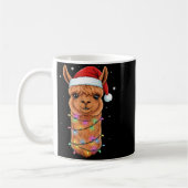 Christmas Lights Alpaca Santa Hat Llama Cute Xmas  Koffiemok (Links)