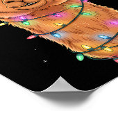 Christmas Lights Alpaca Santa Hat Llama Cute Xmas  Poster (Hoek)
