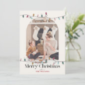 Christmas Lights Arch 4 Foto van de Marine van Ker Feestdagenkaart (Staand voorkant)