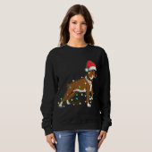 Christmas Lights Boxer Dog Lover Funny Gift Trui (Voorkant volledig)