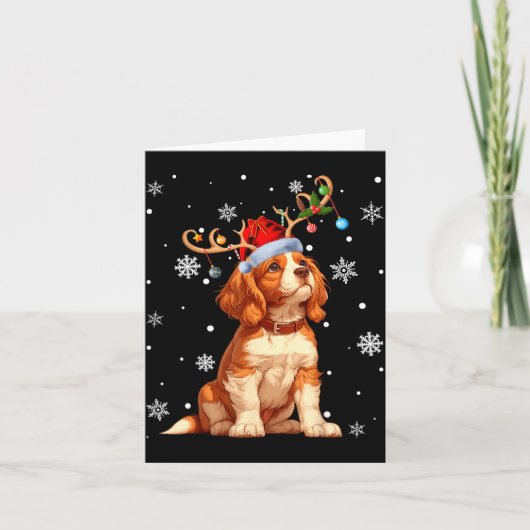 Christmas Lights Cavalier King Charles Spaniel Xma Kaart (Voorkant)