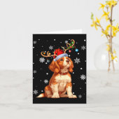 Christmas Lights Cavalier King Charles Spaniel Xma Kaart (Gele Bloem)