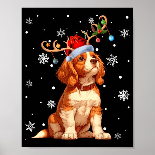 Christmas Lights Cavalier King Charles Spaniel Xma Poster (Voorkant)