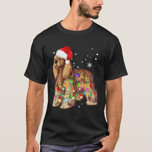 Christmas Lights Cocker Spaniel Dog  for Men Women T-shirt (Voorkant)
