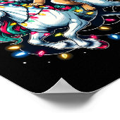 Christmas Lights Cougar Riding Unicorn  Poster (Hoek)