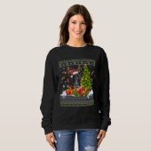Christmas Lights Dachshund Dog  Xmas Ugly Sweater (Voorkant volledig)