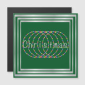 Christmas Lights Design op groen met zilver (Voorkant / Achterkant)