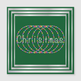 Christmas Lights Design op groen met zilver