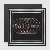 Christmas Lights Design op zwart met zilver (Voorkant / Achterkant)