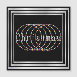 Christmas Lights Design op zwart met zilver