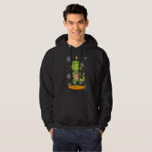 Christmas Lights Dinosaur Cute Tree standing on on Hoodie (Voorkant volledig)
