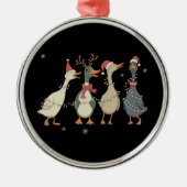 Christmas Lights Ducks Funny Animals Farm Lover  Metalen Ornament (Voorkant)
