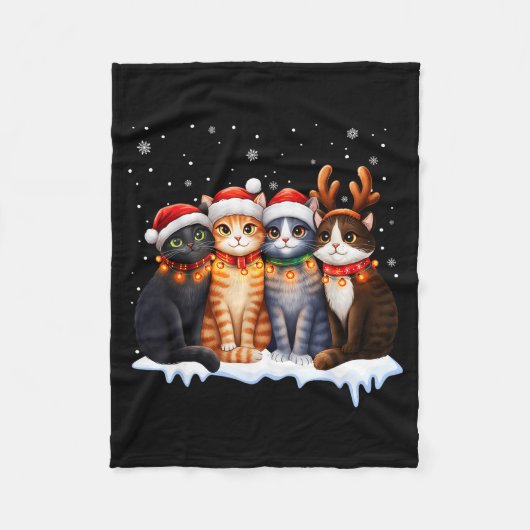 Christmas Lights For Cat Lovers Xmas  Fleece Deken (Voorkant)