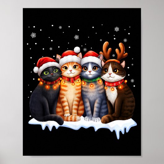 Christmas Lights For Cat Lovers Xmas  Poster (Voorkant)