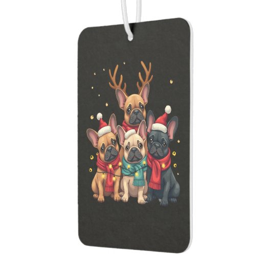Christmas Lights French Bulldogs Xmas Frenchie Dog Luchtverfrisser (Links)