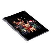 Christmas Lights French Bulldogs Xmas Frenchie Dog Notitieboek (Rechterzijde)