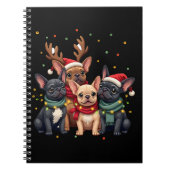 Christmas Lights French Bulldogs Xmas Frenchie Dog Notitieboek (Voorkant)