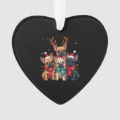 Christmas Lights French Bulldogs Xmas Frenchie Dog Ornament (voorkant)