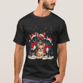 Christmas Lights French Bulldogs Xmas Frenchie Dog T-shirt (Voorkant)