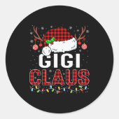 Christmas Lights Gigi Claus Family Matching Xmas P Ronde Sticker (Voorkant)