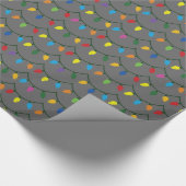 Christmas Lights GRAY GIFT WRAP Cadeaupapier (Hoek)