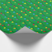 Christmas Lights GREEN GIFT WRAP Cadeaupapier (Hoek)